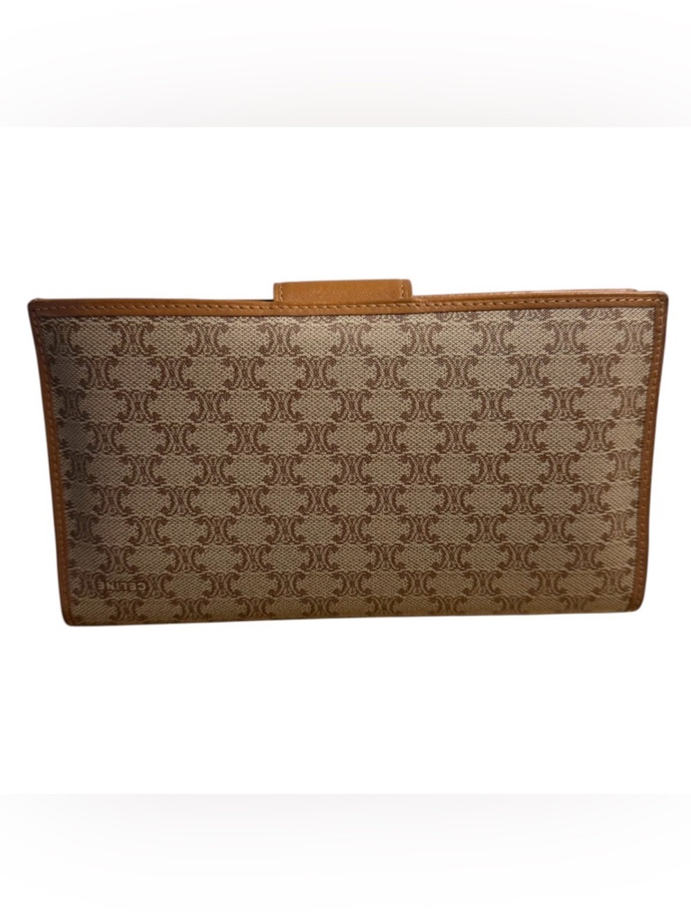 Celine Auth Vintage Macadam Long Wallet Monogram Gold Snap Closure - Picture 2 of 11